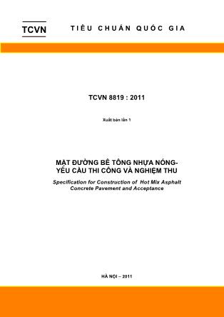 Mặt đường bê tông nhựa nóng yêu cầu thi công và nghiệm thu