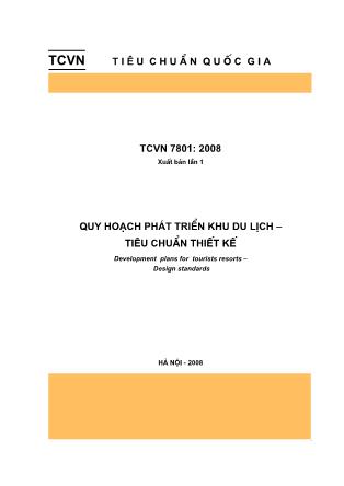 Quy hoạch phát triển khu du lịch - Tiêu chuẩn thiết kế