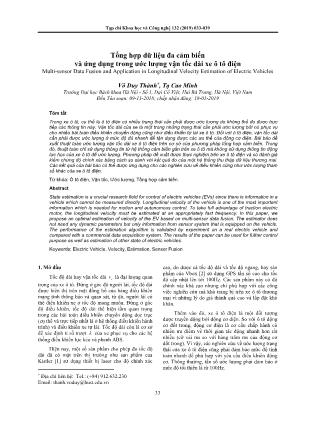 Tổng hợp dữ liệu đa cảm biến và ứng dụng trong ước lượng vận tốc dài xe ô tô điện
