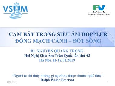 Bài giảng Cạm bẫy trong siêu âm doppler động mạch cảnh – đốt sống