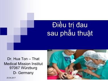 Bài giảng Điều trị đau sau phẫu thuật