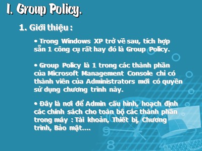 Bài giảng Group Policy Bài giảng Group Policy