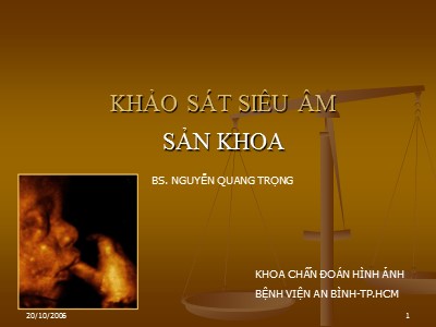 Bài giảng Khảo sát siêu âm sản khoa