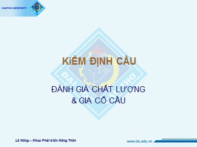 Bài giảng Kiểm định cầu, đánh giá chất lượng và gia cố cầu