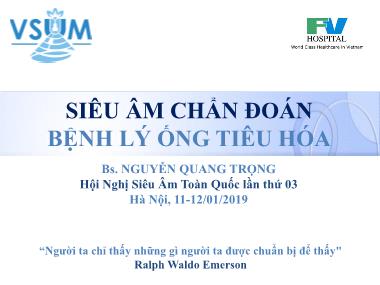 Bài giảng Siêu âm chẩn đoán bệnh lý ống tiêu hóa Bài giảng Siêu âm chẩn đoán bệnh lý ống tiêu hóa