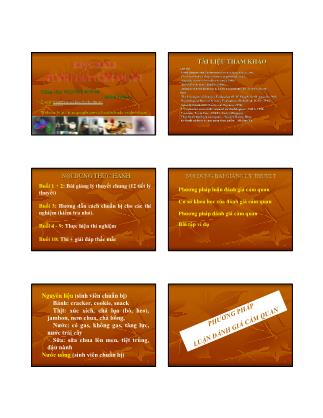 Bài giảng Thực hành đánh giá cảm quan - Nguyễn Huỳnh Bài giảng Thực hành đánh giá cảm quan - Nguyễn Huỳnh
