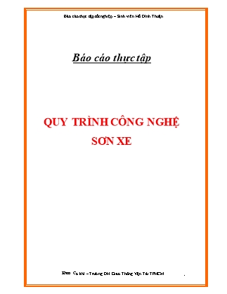 Báo cáo Quy trình công nghệ sơn xe