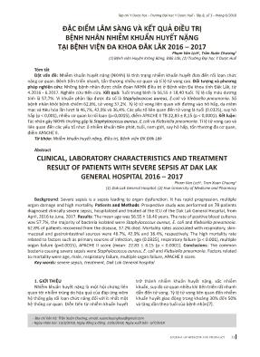 Đặc điểm lâm sàng và kết quả điều trị bệnh nhân nhiễm khuẩn huyết nặng tại bệnh viện đa khoa Đăk Lăk 2016 – 2017