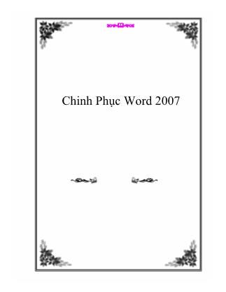 Giáo trình Chinh phục Word 2007 Giáo trình Chinh phục Word 2007