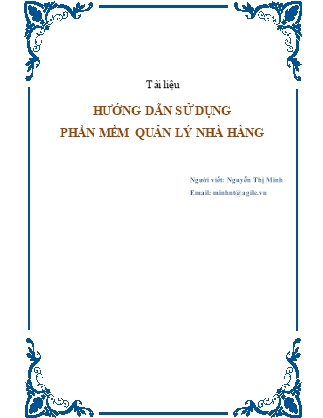 Giáo trình Hướng dẫn sử dụng phần mềm quản lý nhà hàng