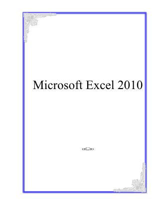 Giáo trình Microsoft Excel 2010 Giáo trình Microsoft Excel 2010