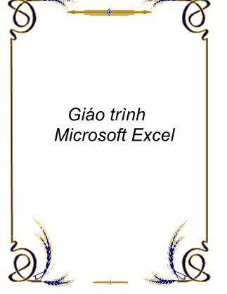 Giáo trình Microsoft Excel Giáo trình Microsoft Excel