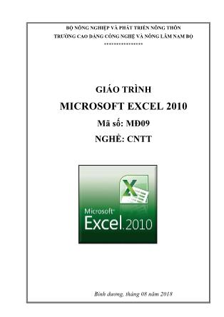 Giáo trình môn Microsoft Excel 2010
