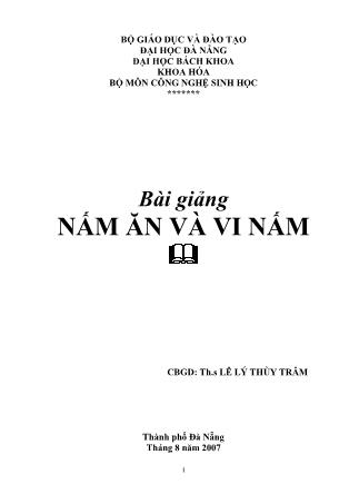 Giáo trình môn Nấm an và vi nấm