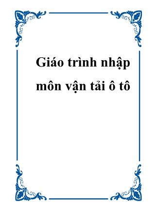 Giáo trình Nhập môn vận tải ô tô