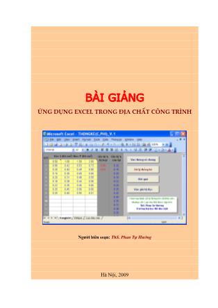 Giáo trình Ứng dụng Excel trong địa chất công trình