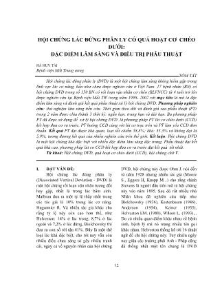 Hội chứng lác đứng phân ly có quá hoạt cơ chéo dưới: Đặc điểm lâm sàng và điều trị phẫu thuật