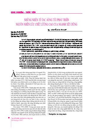 Những nhân tố tấc động tới phát triển nguồn nhân lực chất lượng cao của ngành xây dựng