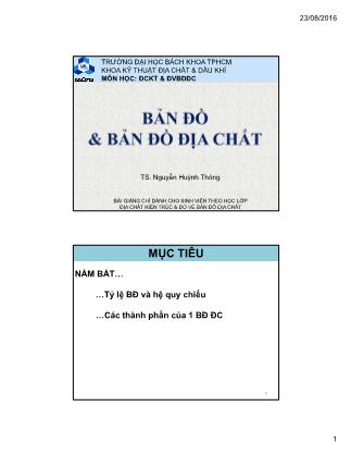 Bài giảng Bản đồ và bản đồ địa chất - Chương 1