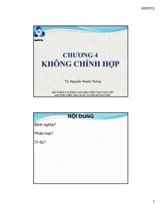 Bài giảng Bản đồ và bản đồ địa chất - Chương 4: Không chỉnh hợp