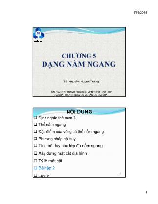 Bài giảng Bản đồ và bản đồ địa chất - Chương 5: Dạng nằm ngang