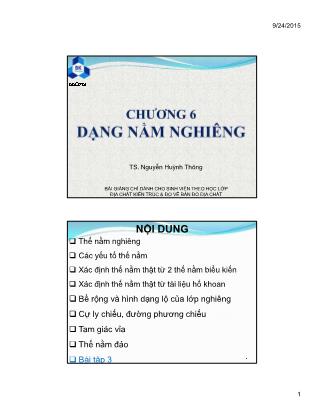 Bài giảng Bản đồ và bản đồ địa chất - Chương 6: Dạng nằm nghiêng