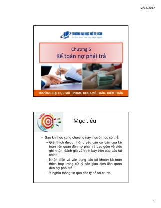 Bài giảng Kế toán tài chính - Chương 5: Kế toán nợ phải trả