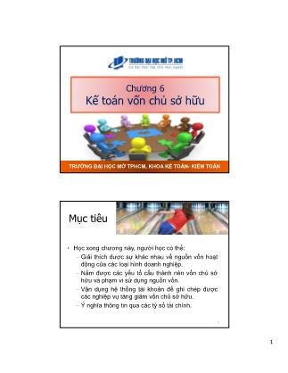 Bài giảng Kế toán tài chính - Chương 6: Kế toán vốn chủ sở hữu