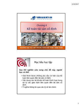 Bài giảng Kế toán tài chính - Chương IV: Kế toán tài sản cố định