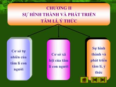 Bài giảng Tâm lí học đại cương - Chương II - Phần C: Sự hình thành và phát triển tâm lý, ý thức