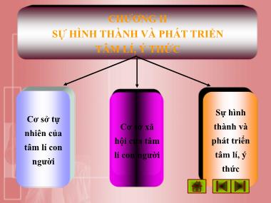 Bài giảng Tâm lý học đại cương - Chương II - Phần II: Cơ sở xã hội của tâm lý con người