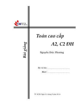 Bài giảng Toán cao cấp A2, C2