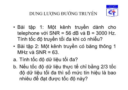 Bài giảng Truyền số liệu - Chương 2: Giao tiếp vật lý và môi trường truyền dữ liệu (Phần 2)