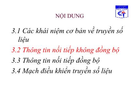 Bài giảng Truyền số liệu - Chương 3: Giao tiếp kết nối số liệu (Phần 2)