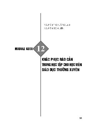 Bồi dưỡng giáo viên GDTX - Module 12: Khắc phục rào cản trong học tập cho học viên giáo dục thường xuyên