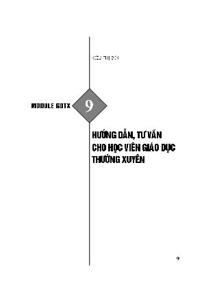 Bồi dưỡng giáo viên GDTX - Module 9: Hướng dẫn, tư vấn cho học viên giáo dục thường xuyên