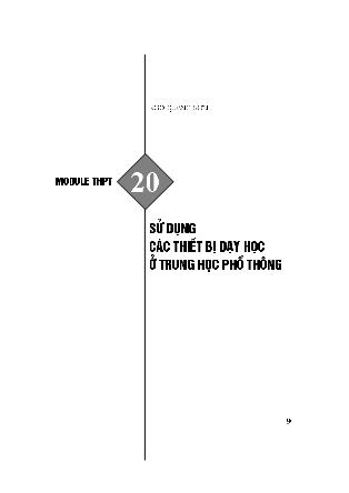 Bồi dưỡng giáo viên THPT - Module 20: Sử dụng các thiết bị dạy học ở trung học phổ thông