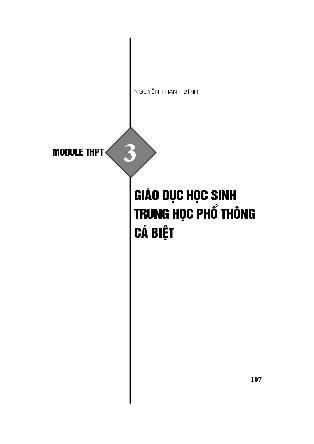 Bồi dưỡng giáo viên THPT - Module 3: Giáo dục học sinh trung học phổ thông cá biệt