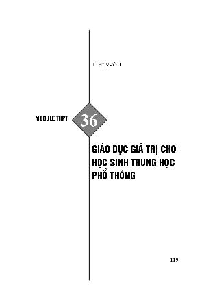 Bồi dưỡng giáo viên THPT - Module 36: Giáo dục giá trị cho học sinh Trung học phổ thông