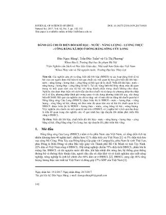 Đánh giá chuỗi biến đổi Khí hậu - Nước - Năng lượng - Lương thực - Công bằng xã hội ở đồng bằng sông Cửu Long