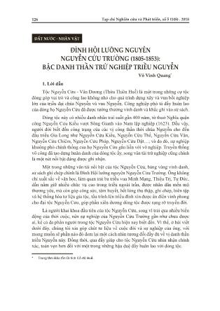 Đình hội lưỡng nguyên Nguyễn Cửu Trường (1805-1853): Bậc danh thần trứ nghiệp triều Nguyễn