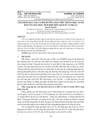 Giải pháp đào tạo và bồi dưỡng giáo viên trung học cơ sở đáp ứng dạy học tích hợp môn Lịch sử và Địa lí