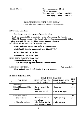 Giáo án Kỹ thuật lắp đặt điện 1