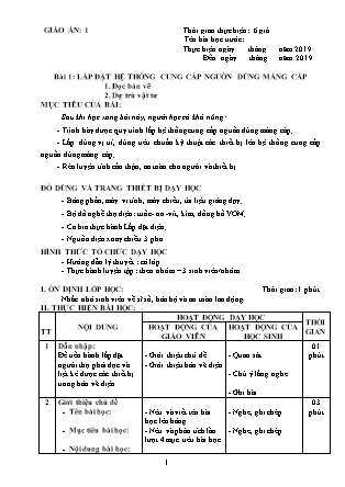 Giáo án Kỹ thuật lắp đặt điện 2