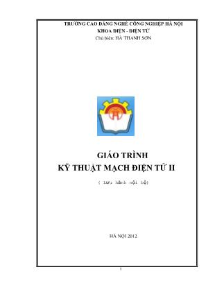 Giáo trình Kỹ thuật mạch điện tử II