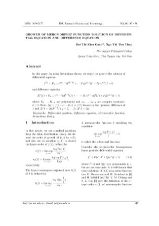 Growth of meromorphic function solution of differential equation and difference equation