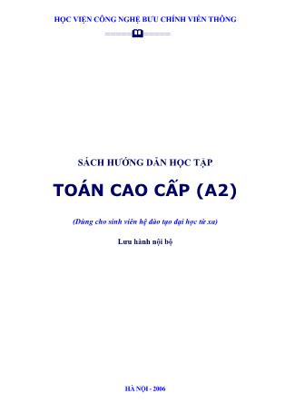 Hướng dẫn học tập Toán cao cấp (A2) (Dùng cho sinh viên hệ đào tạo đại học từ xa)