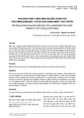 Phương pháp chỉnh định bộ điều khiển PID theo miền đảm bảo “Chỉ số dao động mềm” cho trước