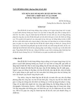 Xây dựng bản đồ độ dốc huyện Hương Trà, tỉnh Thừa Thiên Huế tỷ lệ 1/50.000 dưới sự trợ giúp của công nghệ Gis